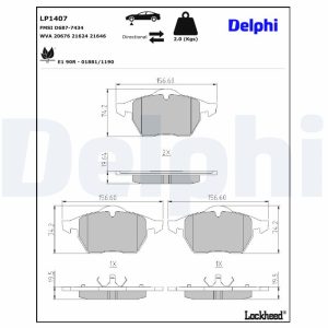 Set placute frana DELPHI LP1407 – VW | AutoRival