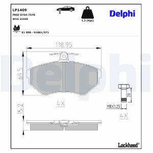 Set placute frana DELPHI LP1409 – VW | AutoRival
