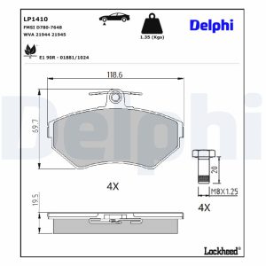 Set placute frana DELPHI LP1410 – VW | AutoRival