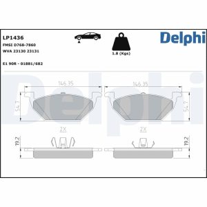 Set placute frana DELPHI LP1436 – VW | AutoRival