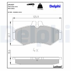 Set placute frana DELPHI LP1437 – VW | AutoRival