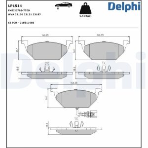 Set placute frana DELPHI LP1514 – VW | AutoRival