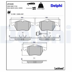 Set placute frana DELPHI LP1525 – VW | AutoRival