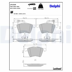 Set placute frana DELPHI LP1529 – VW | AutoRival