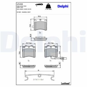 Set placute frana DELPHI LP1535 – VW | AutoRival