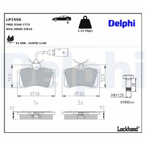 Set placute frana DELPHI LP1556 – VW | AutoRival