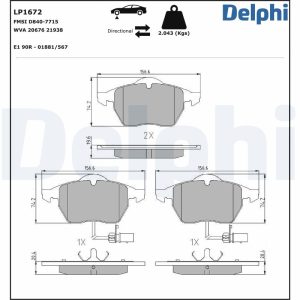 Set placute frana DELPHI LP1672 – VW | AutoRival