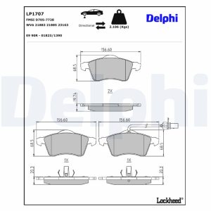 Set placute frana DELPHI LP1707 – VW | AutoRival