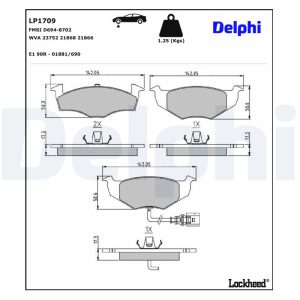 Set placute frana DELPHI LP1709 – VW | AutoRival