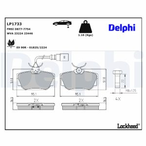 Set placute frana DELPHI LP1733 – VW | AutoRival