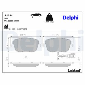 Set placute frana DELPHI LP1754 – VW | AutoRival