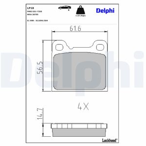 Set placute frana DELPHI LP18 – VW | AutoRival