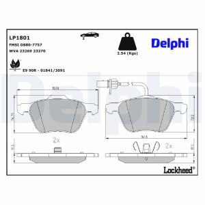 Set placute frana DELPHI LP1801 – VW | AutoRival