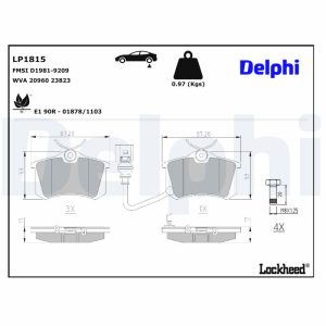 Set placute frana DELPHI LP1815 – VW | AutoRival