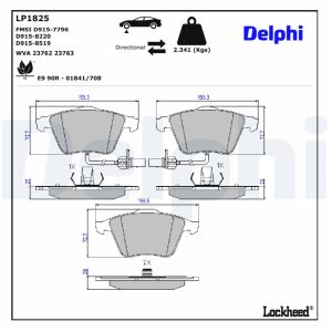 Set placute frana DELPHI LP1825 – VW | AutoRival