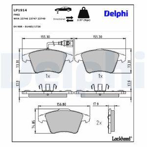 Set placute frana DELPHI LP1914 – VW | AutoRival