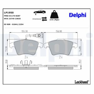 Set placute frana DELPHI LP1950 – VW | AutoRival