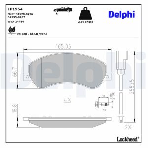 Set placute frana DELPHI LP1954 – VW | AutoRival
