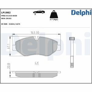 Set placute frana DELPHI LP1982 – VW | AutoRival