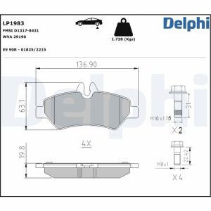 Set placute frana DELPHI LP1983 – VW | AutoRival