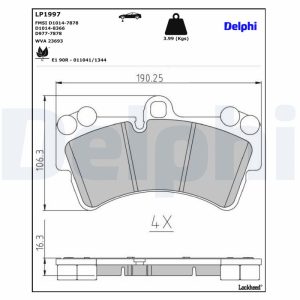Set placute frana DELPHI LP1997 – VW | AutoRival