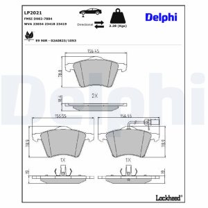Set placute frana DELPHI LP2021 – VW | AutoRival