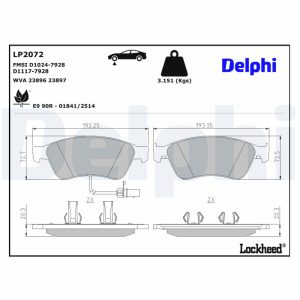 Set placute frana DELPHI LP2072 – VW | AutoRival