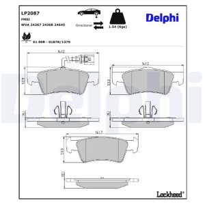 Set placute frana DELPHI LP2087 – VW | AutoRival