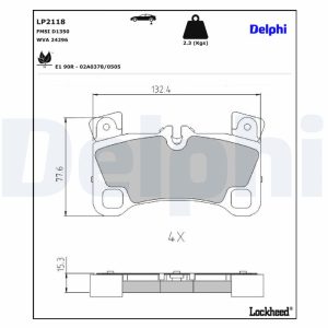 Set placute frana DELPHI LP2118 – VW | AutoRival