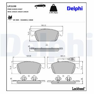 Set placute frana DELPHI LP2199 – VW | AutoRival