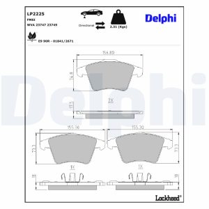Set placute frana DELPHI LP2225 – VW | AutoRival