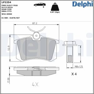 Set placute frana DELPHI LP2254 – VW | AutoRival