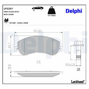 Set placute frana DELPHI LP2257 – VW | AutoRival