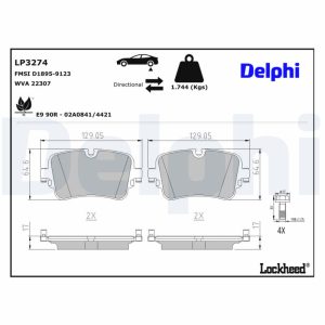 Set placute frana DELPHI LP3274 – VW | AutoRival