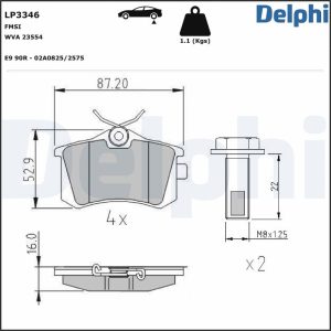 Set placute frana DELPHI LP3346 – VW | AutoRival