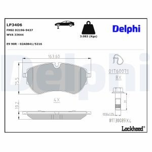 Set placute frana DELPHI LP3406 – VW | AutoRival