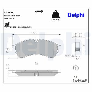 Set placute frana DELPHI LP3545 – VW | AutoRival