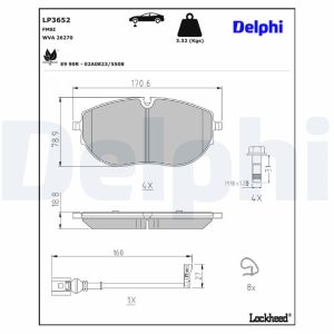 Set placute frana DELPHI LP3652 – VW | AutoRival