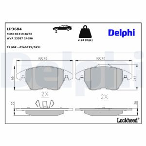Set placute frana DELPHI LP3684 – VW | AutoRival
