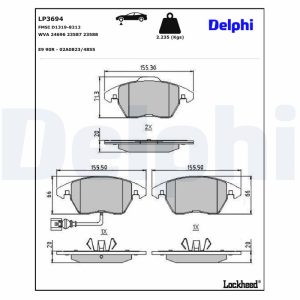 Set placute frana DELPHI LP3694 – VW | AutoRival