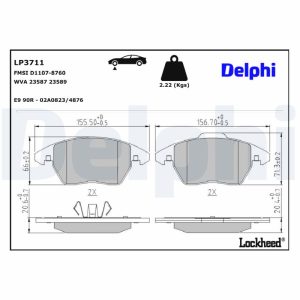 Set placute frana DELPHI LP3711 – VW | AutoRival