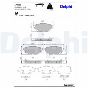 Set placute de frana frana de parcare cu disc DELPHI LP3919 – VW | AutoRival