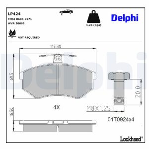 Set placute frana DELPHI LP424 – VW | AutoRival