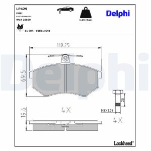 Set placute frana DELPHI LP429 – VW | AutoRival