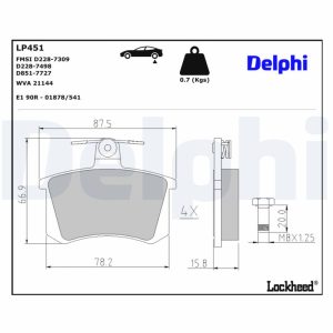 Set placute frana DELPHI LP451 – VW | AutoRival