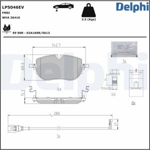 Set placute frana DELPHI LP5046EV – VW | AutoRival