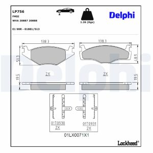 Set placute frana DELPHI LP756 – VW | AutoRival