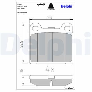 Set placute frana DELPHI LP76 – VW | AutoRival