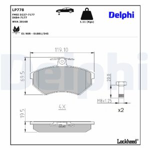 Set placute frana DELPHI LP778 – VW | AutoRival