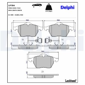 Set placute frana DELPHI LP784 – VW | AutoRival